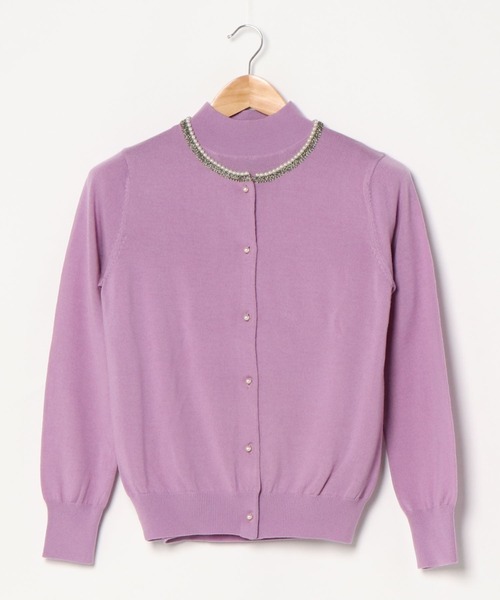 Tiara(ティアラ)の「パールネックアンサンブルニット(ニット/セーター・レディース・ブラック/グレー系その他/グレー/ラベンダー・FREE)」の12枚目の写真