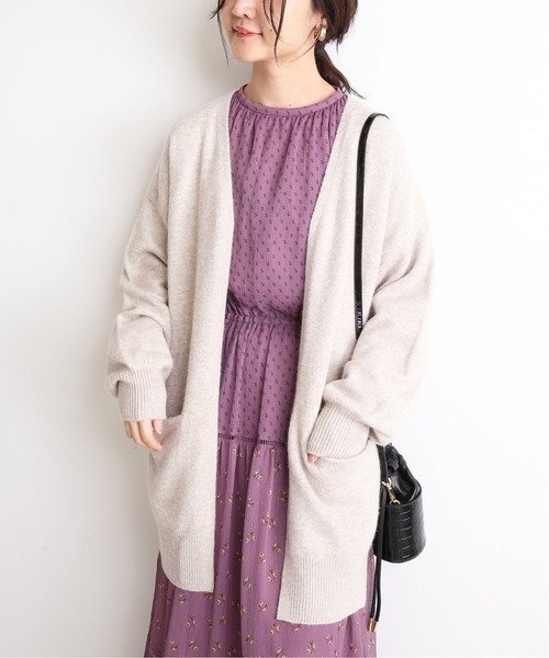 SLOBE IENA（スローブイエナ）の「アンゴラ混ミドルカーディガン【手洗い可能】◆（スウェット・レディース・ピンク/ベージュ/チャコールグレー・FREE）」の20枚目の写真