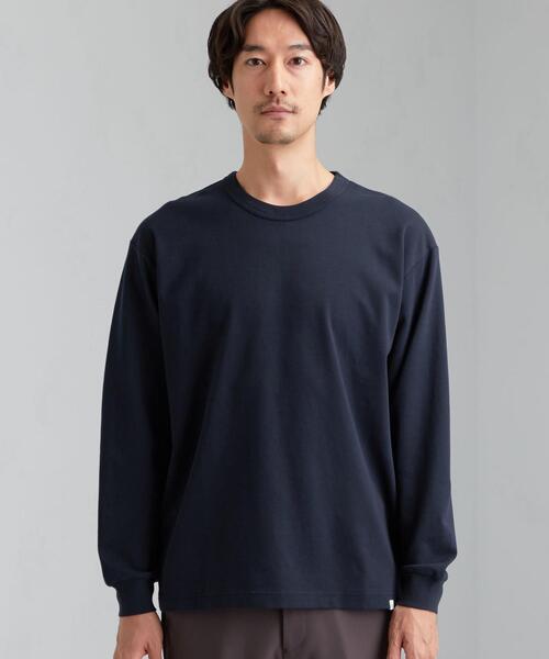 green label relaxing（グリーンレーベルリラクシング）の「home [ Livelihood ] Relaxing L/S Tee 長袖 Tシャツ ロンT ＃（Tシャツ/カットソー・メンズ・ホワイト/ベージュ/ライトブルー/ネイビー・XS/S/M/XL/L）」の5枚目の写真