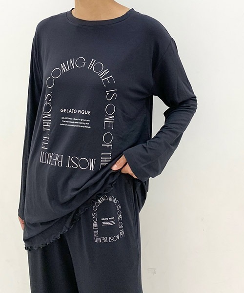 レーヨンロゴプルオーバー&ロングパンツ ジェラートピケ レーヨンロゴプルオーバー、ロングパンツ
