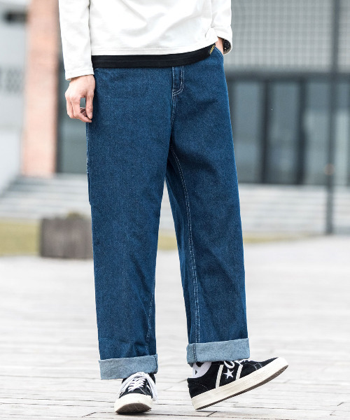 neos(ネオス)の「【neos -addictive design-】セミワイド ステッチ サルエル ペインターデニム(デニムパンツ・メンズ・ブラック/ネイビー/ブルー・MEDIUM/LARGE/X-LARGE)」の17枚目の写真