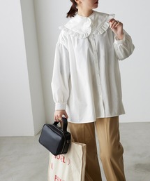 forksy. | 【forksy.】2WAYスタンドカラーシャツビックカラーセット(長袖)(シャツ/ブラウス)