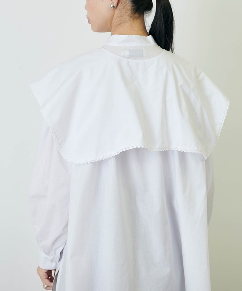 forksy.（フォルクシー）の「【forksy.】2WAYスタンドカラーシャツビックカラーセット(長袖)（シャツ/ブラウス・レディース・ホワイト/ブラック/ホワイト系その他/ブラック系その他/ホワイト系その他2/ブラック系その他2/グリーン/ブラック系その他3/ブラウン/ブラック系その他4/ブルー系その他/インディゴブルー/ホワイト系その他3・FREE）」の15枚目の写真