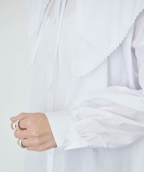 forksy.（フォルクシー）の「【forksy.】2WAYスタンドカラーシャツビックカラーセット(長袖)（シャツ/ブラウス・レディース・ホワイト/ブラック/ホワイト系その他/ブラック系その他/ホワイト系その他2/ブラック系その他2/グリーン/ブラック系その他3/ブラウン/ブラック系その他4/ブルー系その他/インディゴブルー/ホワイト系その他3・FREE）」の16枚目の写真