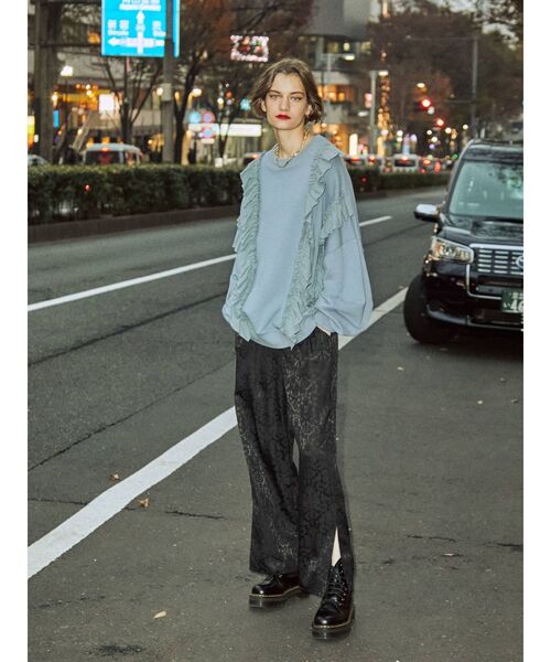 jouetie（ジュエティ）の「ジャガードストレートパンツ（その他パンツ・レディース・ブラック/ピンク/ブルー・MEDIUM）」の6枚目の写真