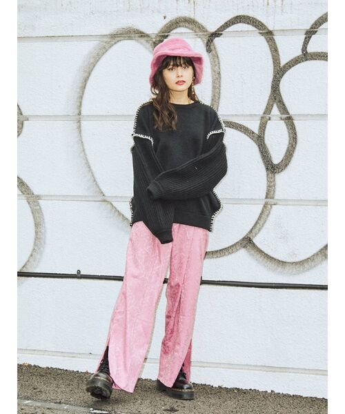 jouetie（ジュエティ）の「ジャガードストレートパンツ（その他パンツ・レディース・ブラック/ピンク/ブルー・MEDIUM）」の14枚目の写真