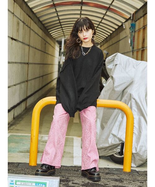 jouetie（ジュエティ）の「ジャガードストレートパンツ（その他パンツ・レディース・ブラック/ピンク/ブルー・MEDIUM）」の15枚目の写真