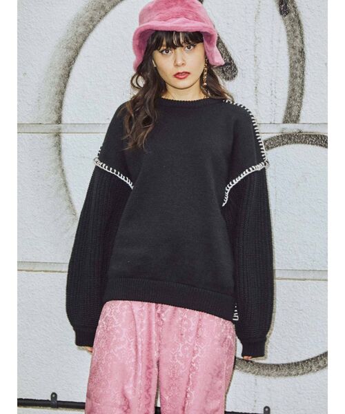 jouetie（ジュエティ）の「ジャガードストレートパンツ（その他パンツ・レディース・ブラック/ピンク/ブルー・MEDIUM）」の17枚目の写真