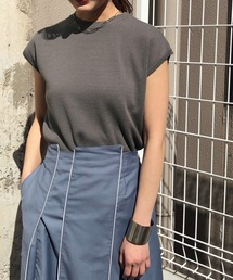 &g'aime | 【&g'aime】ミラノリブフレンチスリーブニット(ニット/セーター)