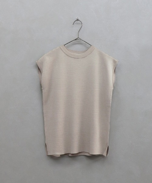 &g'aime（アンジェム）の「【&g'aime】ミラノリブフレンチスリーブニット（ニット/セーター・レディース・ブラック/チャコールグレー/ホワイト/カーキ/グレイッシュベージュ/ベージュ/パープル・FREE）」の10枚目の写真