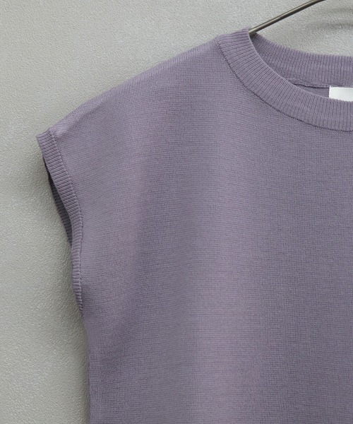 &g'aime（アンジェム）の「【&g'aime】ミラノリブフレンチスリーブニット（ニット/セーター・レディース・ブラック/チャコールグレー/ホワイト/カーキ/グレイッシュベージュ/ベージュ/パープル・FREE）」の17枚目の写真