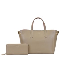 【BARCOS】 シュリンクレザーハンドバッグ&財布 ユニバーサルセット