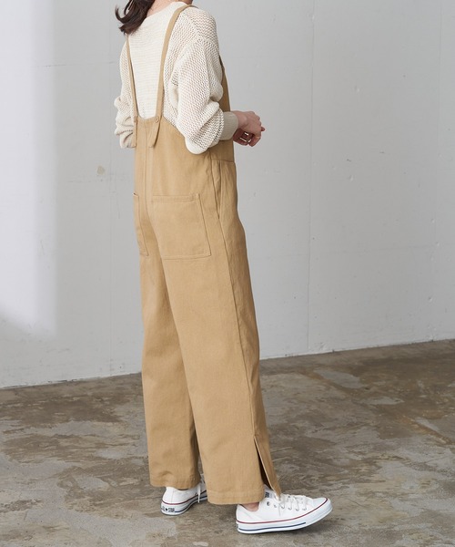 Chaco closet（チャコ クローゼット）の「カツラギ ワイドシルエットサロペットパンツ（サロペット/オーバーオール・レディース・ベージュ/ブラック/ホワイト系その他・FREE）」の9枚目の写真