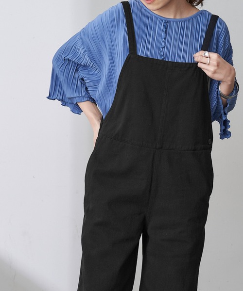 Chaco closet（チャコ クローゼット）の「カツラギ ワイドシルエットサロペットパンツ（サロペット/オーバーオール・レディース・ベージュ/ブラック/ホワイト系その他・FREE）」の6枚目の写真