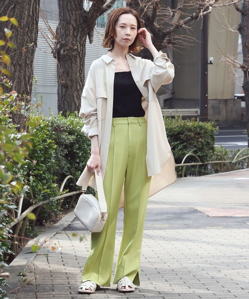 mysty woman(ミスティウーマン)の「2WAYテレコタンク 940346(タンクトップ・レディース・ブラック/オフホワイト/ライム/ライトカーキ/モカ/イエロー/ブルー・FREE)」の13枚目の写真