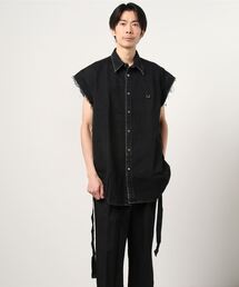 JOHN LAWRENCE SULLIVAN | JOHN LAWRENCE SULLIVAN/ジョンローレンスサリバン/OVERSIZED SLEEVELESS SH(シャツ/ブラウス)