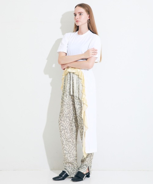 TOGA PULLA（トーガ　プルラ）の「【TOGA PULLA(トーガプルラ)】トリコットジャージードレス/ TP11-JH233（ワンピース・レディース・ホワイト/ネイビー・36）」の4枚目の写真