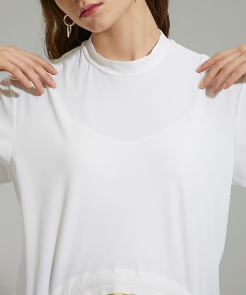 TOGA PULLA（トーガ　プルラ）の「【TOGA PULLA(トーガプルラ)】トリコットジャージードレス/ TP11-JH233（ワンピース・レディース・ホワイト/ネイビー・36）」の11枚目の写真