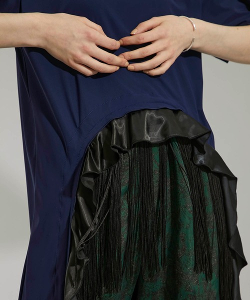 TOGA PULLA（トーガ　プルラ）の「【TOGA PULLA(トーガプルラ)】トリコットジャージードレス/ TP11-JH233（ワンピース・レディース・ホワイト/ネイビー・36）」の22枚目の写真