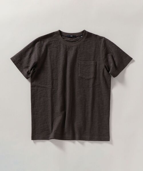 SHIPS（シップス）の「SHIPS: リンクス ジャガード リーフ柄 Tシャツ（Tシャツ/カットソー・メンズ・ホワイト/ネイビー/ピンク/ダークグレー・SMALL/MEDIUM/LARGE/X-LARGE）」の3枚目の写真