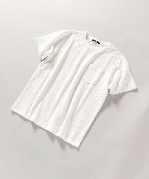 SHIPS（シップス）の「SHIPS: リンクス ジャガード リーフ柄 Tシャツ（Tシャツ/カットソー・メンズ・ホワイト/ネイビー/ピンク/ダークグレー・SMALL/MEDIUM/LARGE/X-LARGE）」の6枚目の写真