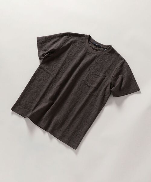 SHIPS（シップス）の「SHIPS: リンクス ジャガード リーフ柄 Tシャツ（Tシャツ/カットソー・メンズ・ホワイト/ネイビー/ピンク/ダークグレー・SMALL/MEDIUM/LARGE/X-LARGE）」の14枚目の写真