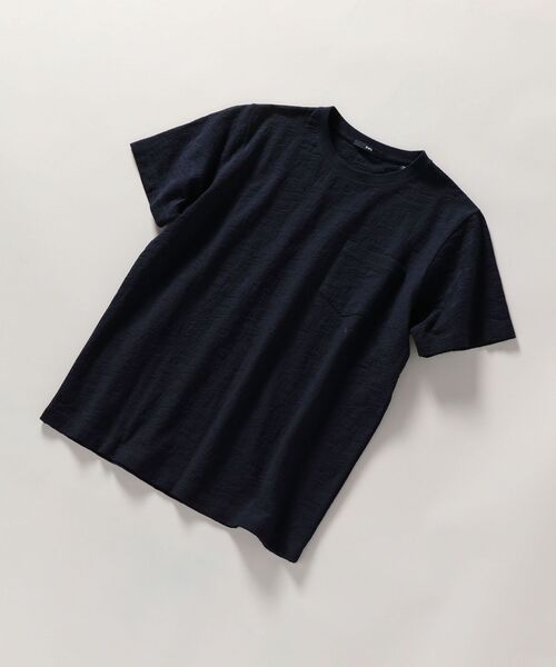 SHIPS（シップス）の「SHIPS: リンクス ジャガード リーフ柄 Tシャツ（Tシャツ/カットソー・メンズ・ホワイト/ネイビー/ピンク/ダークグレー・SMALL/MEDIUM/LARGE/X-LARGE）」の8枚目の写真