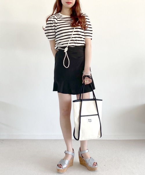 Heather（ヘザー）の「ボーダーパワショルカットソー　944264（Tシャツ/カットソー・レディース・ブラック系その他/ブルー系その他/ピンク系その他・FREE）」の9枚目の写真