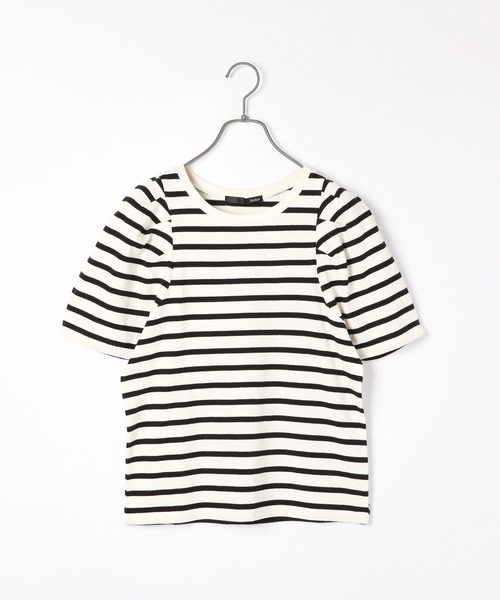 Heather（ヘザー）の「ボーダーパワショルカットソー　944264（Tシャツ/カットソー・レディース・ブラック系その他/ブルー系その他/ピンク系その他・FREE）」の4枚目の写真