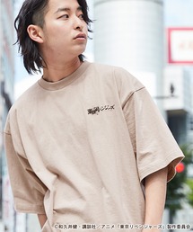 【東京リベンジャーズ】 コラボ ロゴ刺繍/アニメプリントデザイン ビッグシルエット半袖カットソー