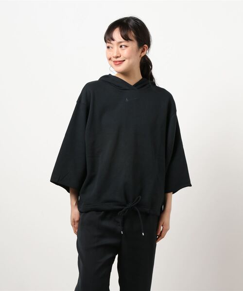 NIKE(ナイキ)の「【NIKE】NSW アイコン クラッシュ SS L/S フーディ FT(パーカー・レディース・ブラック・SMALL/MEDIUM)」の1枚目の写真