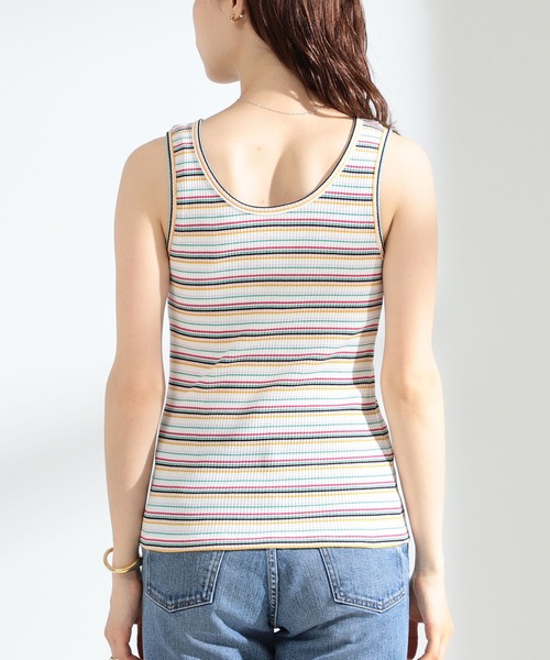 Ray BEAMS（レイビームス）の「Ray BEAMS / マルチ ボーダー タンクトップ（タンクトップ・レディース・ホワイト/イエロー/ブラック・ONE SIZE）」の8枚目の写真