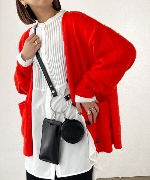 Shelly island（シェリーアイランド）の「フェイクレザーリングマルチケース（ショルダーバッグ・レディース・ホワイト/その他/ブラック/オレンジ・FREE）」の2枚目の写真