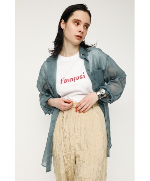 SLY（スライ）の「SHEER LIGHT TOUCH SH シアー ライトタッチ シャツ（シャツ/ブラウス・レディース・ベージュ/アイボリー/ダークブルー/ライトピンク・FREE）」の3枚目の写真