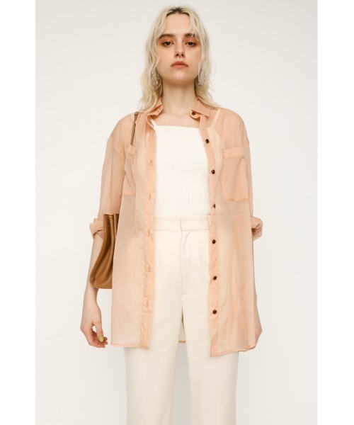 SLY（スライ）の「SHEER LIGHT TOUCH SH シアー ライトタッチ シャツ（シャツ/ブラウス・レディース・ベージュ/アイボリー/ダークブルー/ライトピンク・FREE）」の13枚目の写真