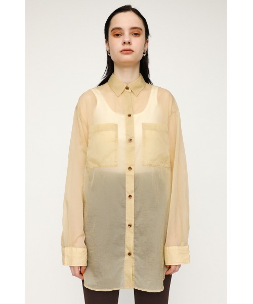 SLY（スライ）の「SHEER LIGHT TOUCH SH シアー ライトタッチ シャツ（シャツ/ブラウス・レディース・ベージュ/アイボリー/ダークブルー/ライトピンク・FREE）」の9枚目の写真