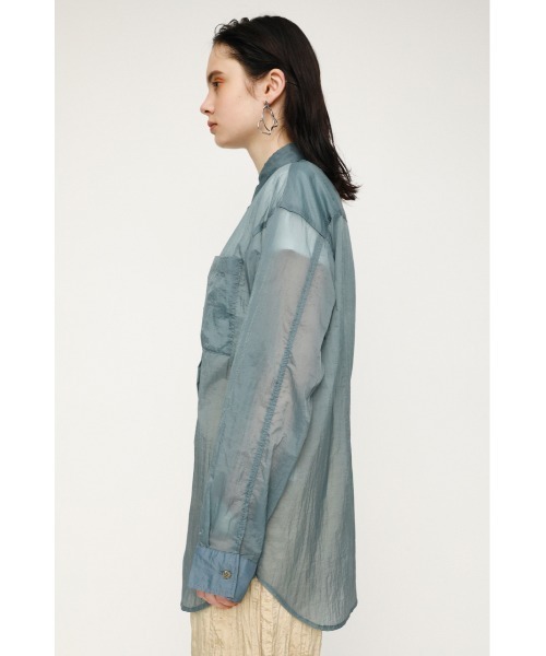 SLY（スライ）の「SHEER LIGHT TOUCH SH シアー ライトタッチ シャツ（シャツ/ブラウス・レディース・ベージュ/アイボリー/ダークブルー/ライトピンク・FREE）」の5枚目の写真