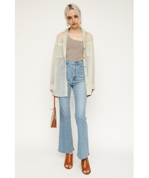 SLY（スライ）の「SHEER LIGHT TOUCH SH シアー ライトタッチ シャツ（シャツ/ブラウス・レディース・ベージュ/アイボリー/ダークブルー/ライトピンク・FREE）」の10枚目の写真