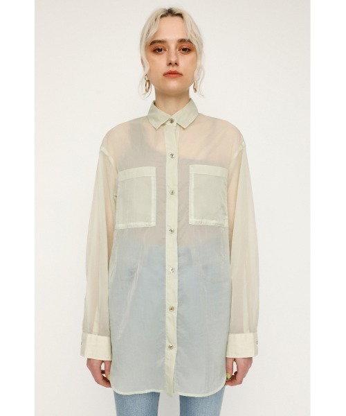 SLY（スライ）の「SHEER LIGHT TOUCH SH シアー ライトタッチ シャツ（シャツ/ブラウス・レディース・ベージュ/アイボリー/ダークブルー/ライトピンク・FREE）」の16枚目の写真