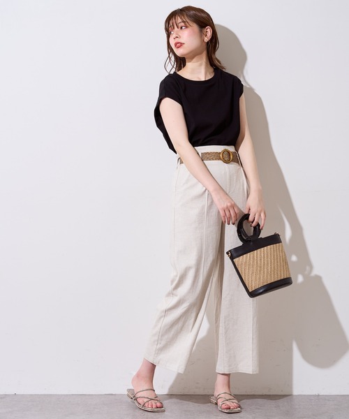 natural couture(ナチュラルクチュール)の「袖口タック厚手ノースリT(Tシャツ/カットソー・レディース・オフホワイト/ブラック/ピンク/その他1/その他2/ベージュ・FREE)」の14枚目の写真