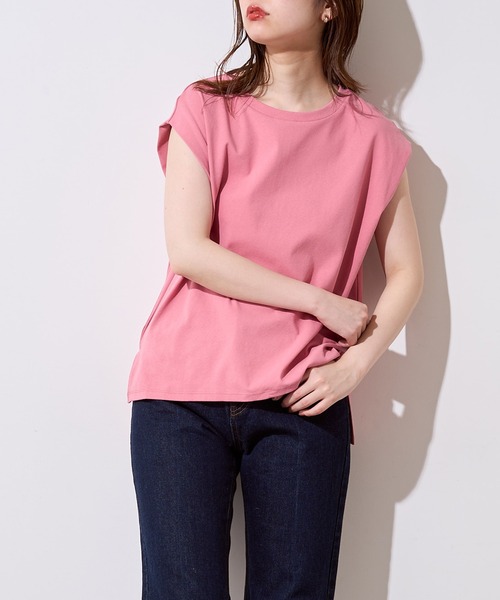 natural couture(ナチュラルクチュール)の「袖口タック厚手ノースリT(Tシャツ/カットソー・レディース・オフホワイト/ブラック/ピンク/その他1/その他2/ベージュ・FREE)」の20枚目の写真