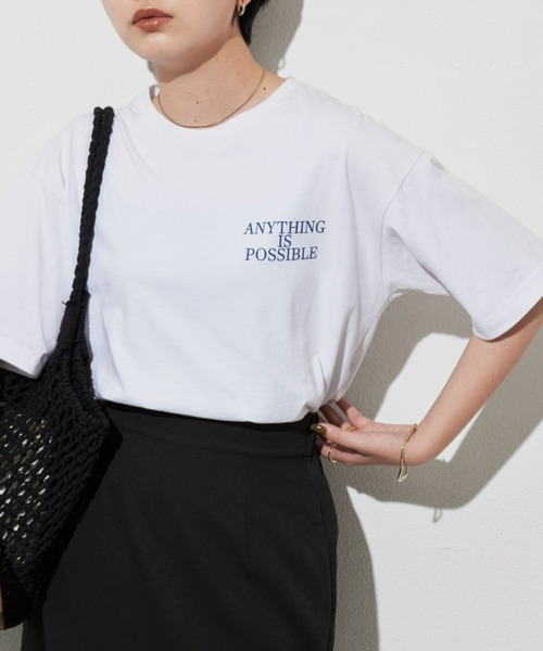 Aunt Marie's(アントマリーズ)の「Back logo TEE / バックロゴオーバーサイズTシャツ(Tシャツ/カットソー・レディース・ホワイト/ブラック/ボルドー・FREE)」の2枚目の写真