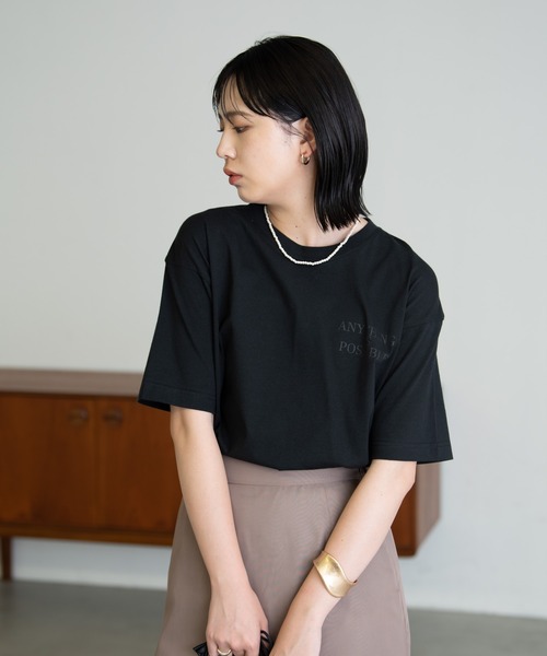 Aunt Marie's(アントマリーズ)の「Back logo TEE / バックロゴオーバーサイズTシャツ(Tシャツ/カットソー・レディース・ホワイト/ブラック/ボルドー・FREE)」の9枚目の写真
