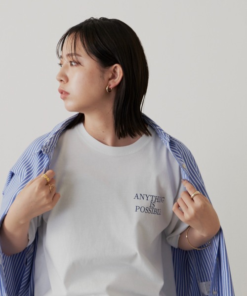 Aunt Marie's(アントマリーズ)の「Back logo TEE / バックロゴオーバーサイズTシャツ(Tシャツ/カットソー・レディース・ホワイト/ブラック/ボルドー・FREE)」の21枚目の写真