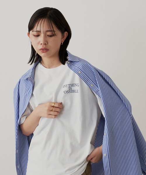 Aunt Marie's(アントマリーズ)の「Back logo TEE / バックロゴオーバーサイズTシャツ(Tシャツ/カットソー・レディース・ホワイト/ブラック/ボルドー・FREE)」の22枚目の写真