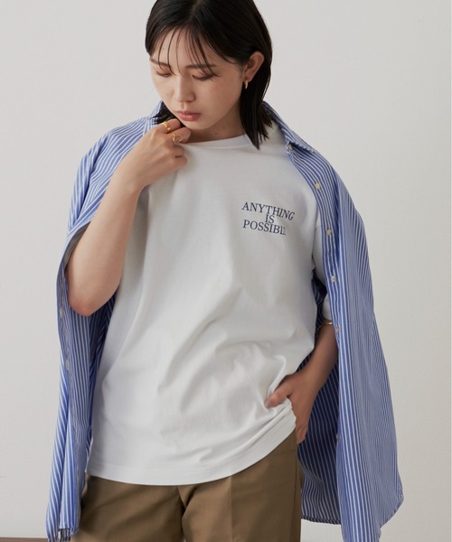 Aunt Marie's(アントマリーズ)の「Back logo TEE / バックロゴオーバーサイズTシャツ(Tシャツ/カットソー・レディース・ホワイト/ブラック/ボルドー・FREE)」の18枚目の写真