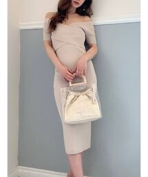 RESEXXY | フロントクロスオフショルニットワンピース(ワンピース)