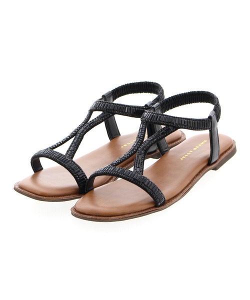 JELLY BEANS（ジェリービーンズ）の「ストーンラインフラットサンダル(211-30194)JELLY BEANS(ジェリービーンズ)（サンダル・レディース・ブラック/プラチナム・S/M/L）」の9枚目の写真