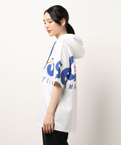 GGD(ジージーディー)の「ビックシルエットバックプリントロゴストレッチTシャツパーカーCHOUSE(Tシャツ/カットソー・レディース・ホワイト/ブラック・L/LL/M)」の3枚目の写真