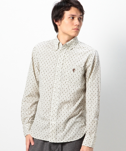 coen（コーエン）の「ペイズリープリントボタンダウンシャツ（シャツ/ブラウス・メンズ・ホワイト/コバルトブルー・SMALL/MEDIUM/LARGE/X-SMALL/X-LARGE）」の2枚目の写真